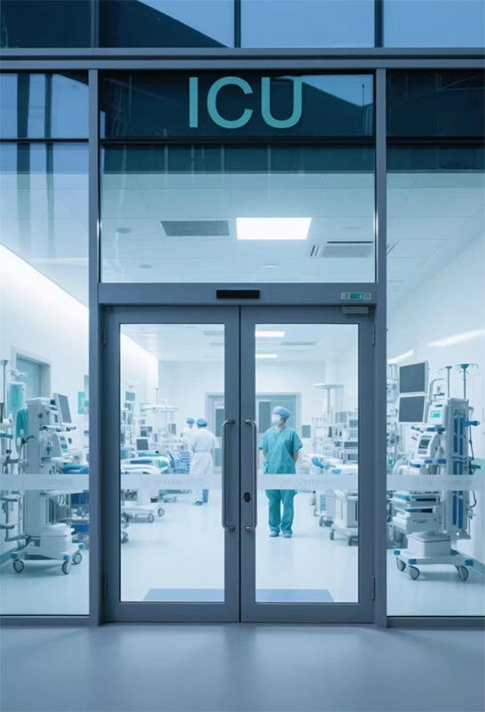 Puerta de la UCI del Hospital